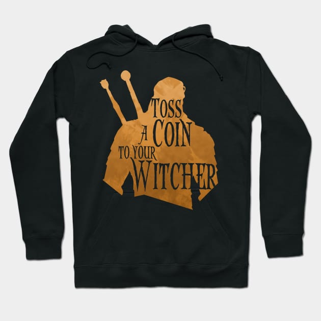 Witcher silhouette: Toss a Coin - variant Hoodie by Rackham